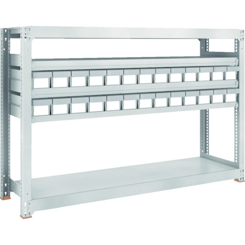 ＴＲＵＳＣＯ　スチールラック　Ｍ３型中量棚　Ｈ１２００　樹脂ＮＧ引出付　小Ｘ２６