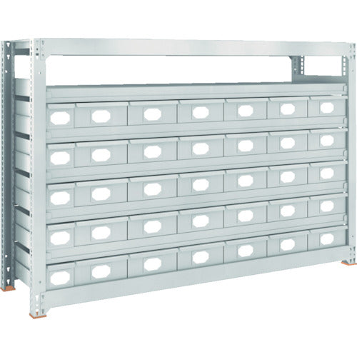 ＴＲＵＳＣＯ　スチール製中量ボルトレス棚　Ｍ３型　スチール引出付　Ｗ１８００×Ｄ４７１×Ｈ１２００　小×５・大×３０