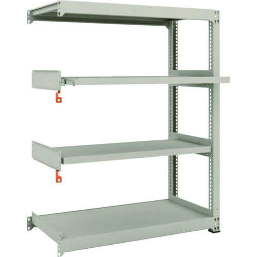 ＴＲＵＳＣＯ　スチールラック　Ｍ３型中量棚　１２００×５７１×Ｈ１５００　４段うちスライド２段　連結