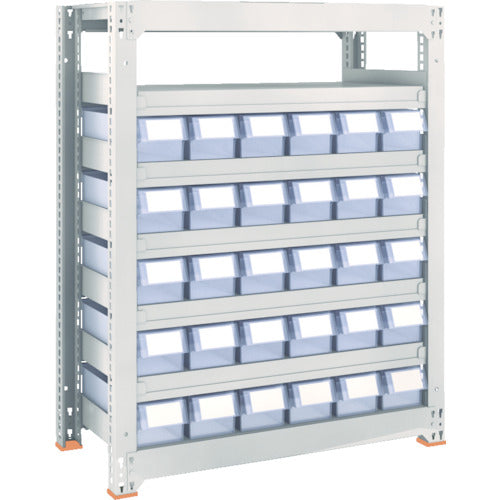 ＴＲＵＳＣＯ　スチールラック　Ｍ３型中量棚　Ｈ１８００　樹脂透明引出付　小Ｘ１２