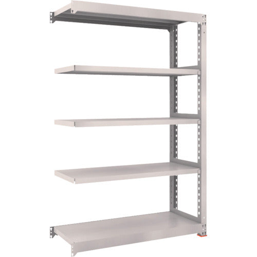 ＴＲＵＳＣＯ　スチールラック　Ｍ３型中量棚　１２００Ｘ４７１ＸＨ１８００　５段　連結　免震樹脂ベース付　ネオグレー