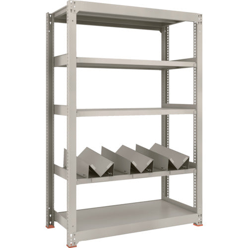 ＴＲＵＳＣＯ　一斗缶ラック　スチールラック　Ｍ３型中量棚　Ｗ１２００×Ｄ５７１×Ｈ１８００　５段　単体　缶受×３付