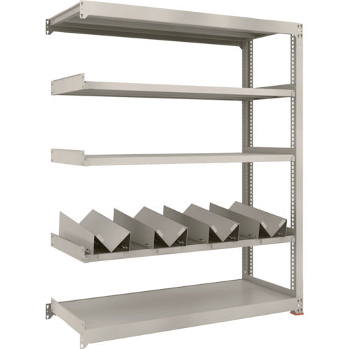 ＴＲＵＳＣＯ　一斗缶ラック　スチールラック　Ｍ３型中量棚　Ｗ１５００×Ｄ５７１×Ｈ１８００　５段　連結　缶受×４付