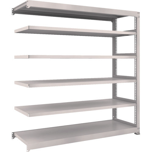 ＴＲＵＳＣＯ　スチールラック　Ｍ３型中量棚　１８００×１１２１×Ｈ１８００　６段　連結　ネオグレー