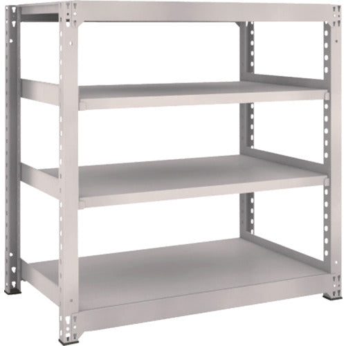 ＴＲＵＳＣＯ　スチールラック　Ｍ５型中量棚　１２００×７２１×Ｈ１２００　４段　単体　ネオグレー