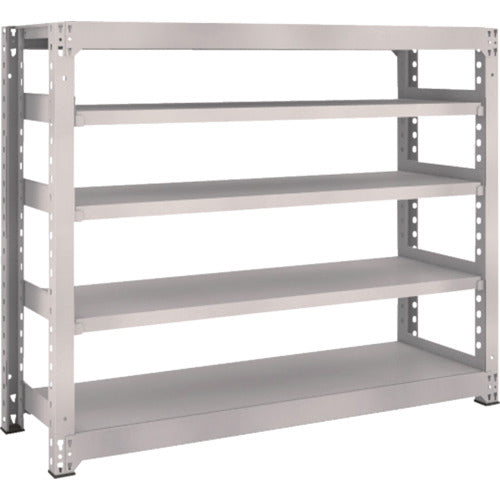 ＴＲＵＳＣＯ　スチールラック　Ｍ５型中量棚　１５００×４７１×Ｈ１２００　５段　単体　ネオグレー