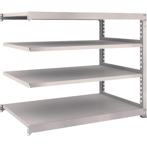 ＴＲＵＳＣＯ　スチールラック　Ｍ５型中量棚　１５００×９２１×Ｈ１２００　４段　連結　ネオグレー