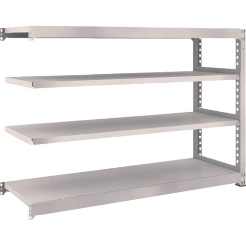 ＴＲＵＳＣＯ　スチールラック　Ｍ５型中量棚　１８００×５７１×Ｈ１２００　４段　連結　ネオグレー
