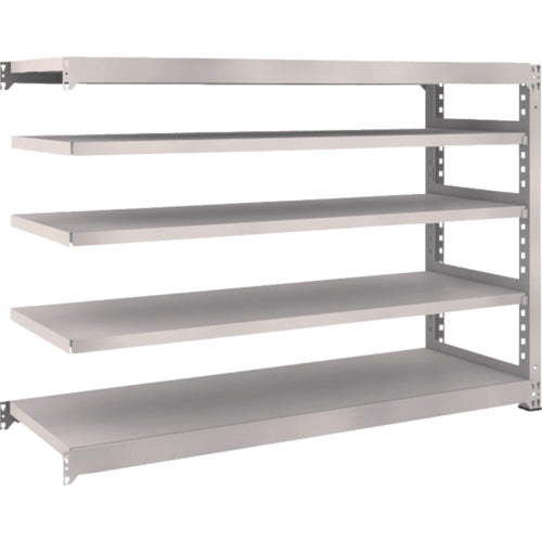 ＴＲＵＳＣＯ　スチールラック　Ｍ５型中量棚　１８００×５７１×Ｈ１２００　５段　連結　ネオグレー