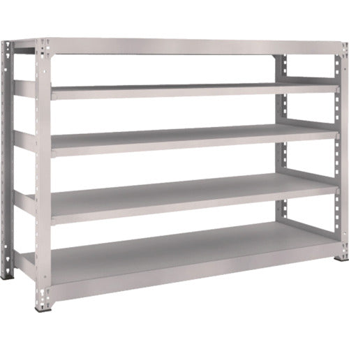 ＴＲＵＳＣＯ　スチールラック　Ｍ５型中量棚　１８００×５７１×Ｈ１２００　５段　単体　ネオグレー