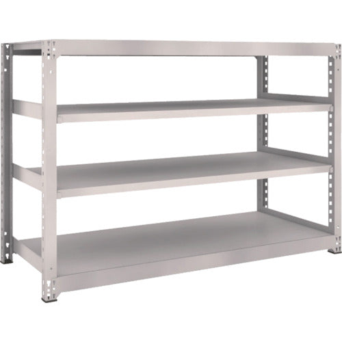 ＴＲＵＳＣＯ　スチールラック　Ｍ５型中量棚　１８００×７２１×Ｈ１２００　４段　単体　ネオグレー