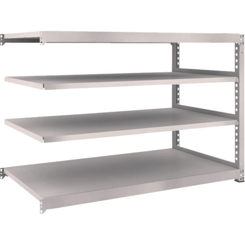 ＴＲＵＳＣＯ　スチールラック　Ｍ５型中量棚　１８００×９２１×Ｈ１２００　４段　連結　ネオグレー