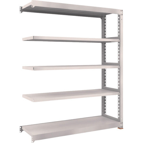 ＴＲＵＳＣＯ　スチールラック　Ｍ５型中量棚　９００×５７１×Ｈ１５００　５段　連結　免震樹脂ベース付　ネオグレー　ネオグレー