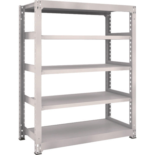 ＴＲＵＳＣＯ　スチールラック　Ｍ５型中量棚　１２００×５７１×Ｈ１５００　５段　単体　ネオグレー