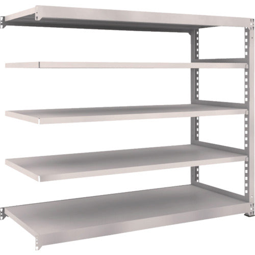 ＴＲＵＳＣＯ　スチールラック　Ｍ５型中量棚　１８００×７２１×Ｈ１５００　５段　連結　ネオグレー