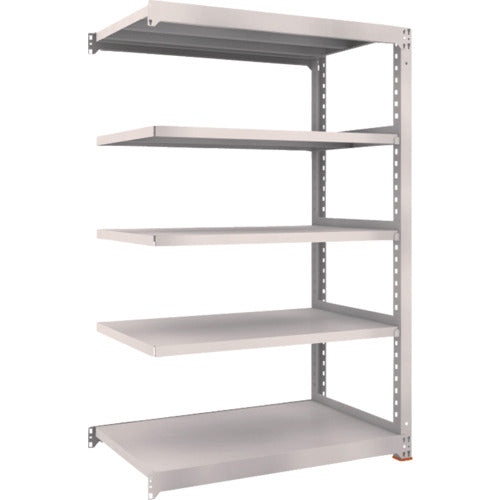 ＴＲＵＳＣＯ　スチールラック　Ｍ５型中量棚　１２００×７２１×Ｈ１８００　５段　連結　免震樹脂ベース付　ネオグレー　ネオグレー