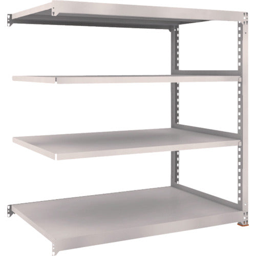 ＴＲＵＳＣＯ　スチールラック　Ｍ５型中量棚　１５００×７２１×Ｈ１８００　４段　連結　免震樹脂ベース付　ネオグレー　ネオグレー