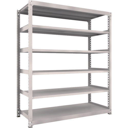 ＴＲＵＳＣＯ　スチールラック　Ｍ５型中量棚　１８００×７２１×Ｈ２１００　６段　単体　ネオグレー