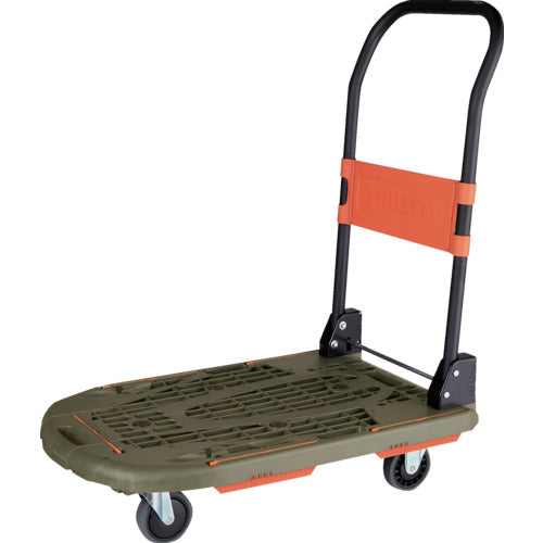 ＴＲＵＳＣＯ　樹脂台車　カルティオ　７８０Ｘ４９０　折畳　オリーブドラブ