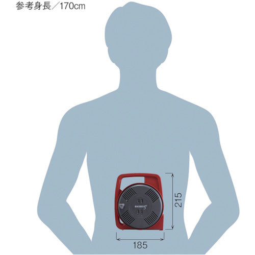 ハタヤ　マックリール　単相１００Ｖ　５ｍ　手動巻　レッド