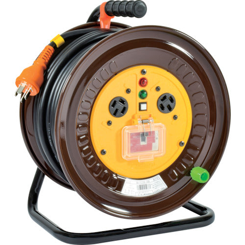 ＮＩＣＨＩＤＯ　電工ドラム　三相２００Ｖ　過負荷漏電保護兼用ブレーカ付　３０ｍ
