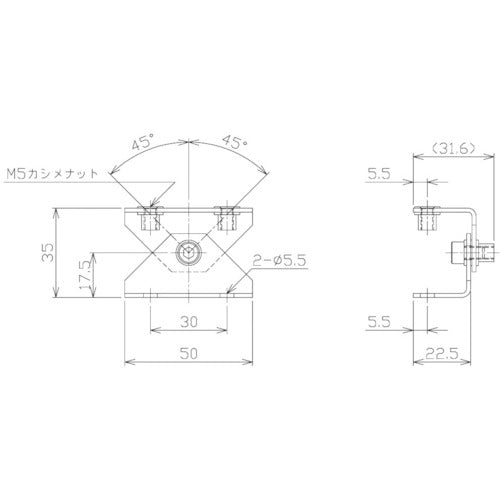 ＮＩＫＫＩ　防水型ＬＥＤフラット型ライト角度調整金具