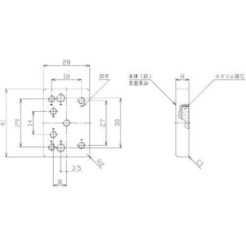 ＮＩＫＫＩ　簡易防水型ＬＥＤリニアライト用マグネットブラケット