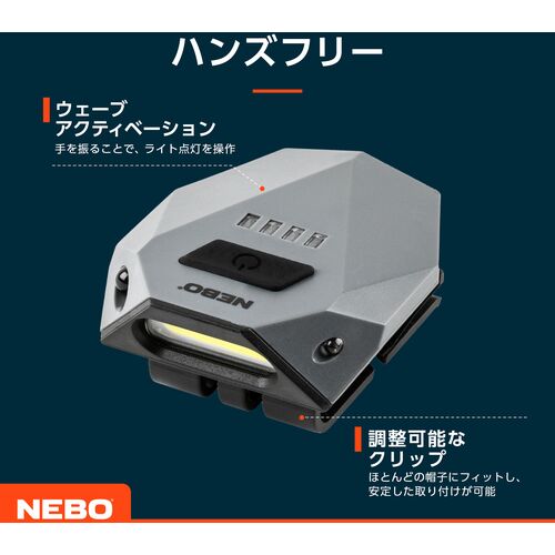 ＮＥＢＯ　ＬＥＤ充電式キャップライト　アインシュタイン　キャップ１００