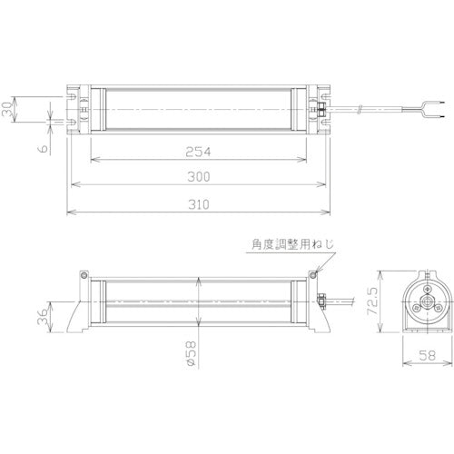 ＮＩＫＫＩ　防水型ＬＥＤリニアライト　ＡＣ１００−２４０Ｖ（３ｍコード付き）