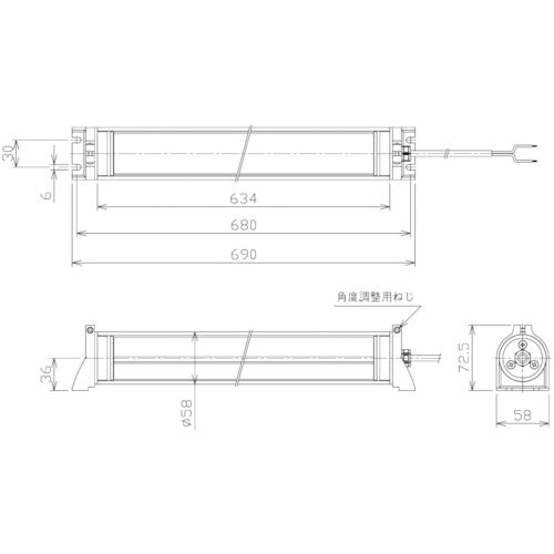 ＮＩＫＫＩ　防水型ＬＥＤリニアライト　ＡＣ１００−２４０Ｖ（３ｍコード付き）