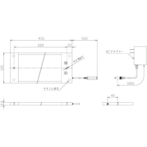ＮＩＫＫＩ　調光式ＬＥＤ面発光型ライト　２８Ｗ　ＡＣ１００Ｖ