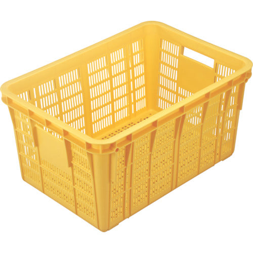 ＲＩＳＵ　メッシュコンテナ　１２９８６０　プラスケットＮｏ．７５０−２本体７５Ｌ　黄