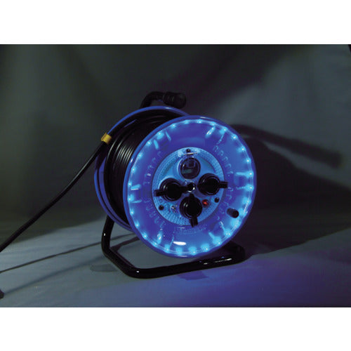 ＮＩＣＨＩＤＯ　電工ドラム　防雨型ＬＥＤラインドラム　緑　過負荷漏電保護兼用　３０ｍ