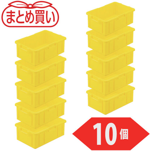 ＴＲＵＳＣＯ　まとめ買い　ＮＳ型コンテナ　１０Ｌ　イエロー　１０個