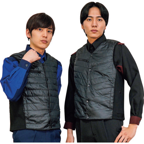 岡潮　黒色発熱ベスト＋モバイルバッテリー１０，０００ｍＡｈセット　３Ｌ