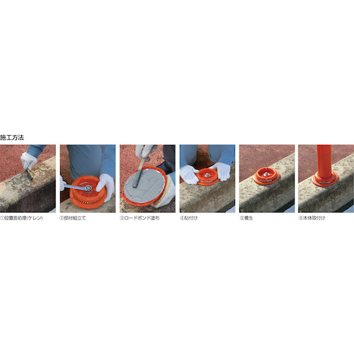 積水　車線分離標　ポールコーンＣＩＴＹ　Ｒ　接着用スチールスペーサータイプ　ＰＣＣＴＲ−１００ＲＷ−ＳＮ　赤