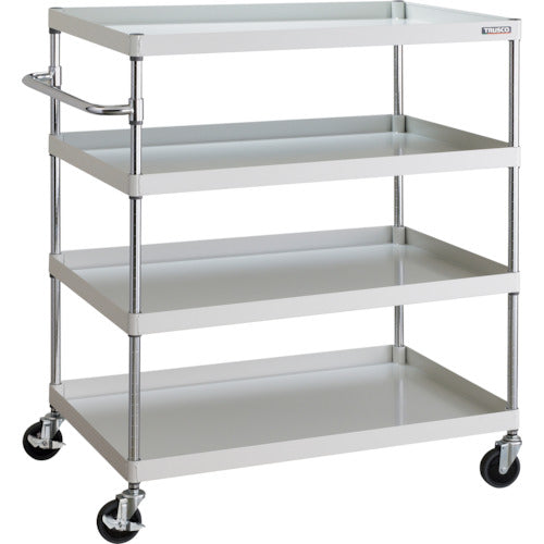 ＴＲＵＳＣＯ　ツールワゴン　フェニックスワゴン　省音　１０００Ｘ６５０ＸＨ１２００　４段　ホワイト