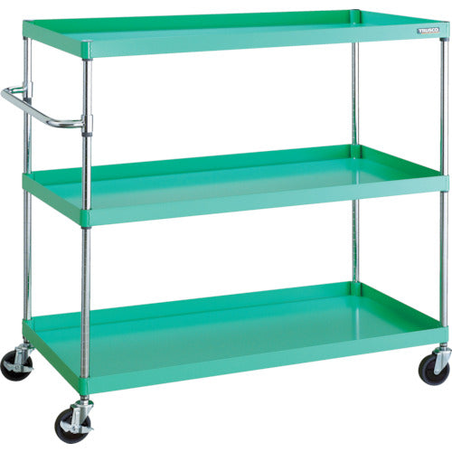 ＴＲＵＳＣＯ　ツールワゴン　フェニックスワゴン　省音　１２００Ｘ６００ＸＨ１２００　３段　ヤンググリーン