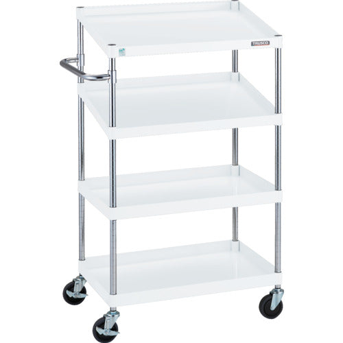 ＴＲＵＳＣＯ　ツールワゴン　フェニックスワゴン　省音　７５０Ｘ５００ＸＨ１３００　２段　傾斜２段付　ホワイト