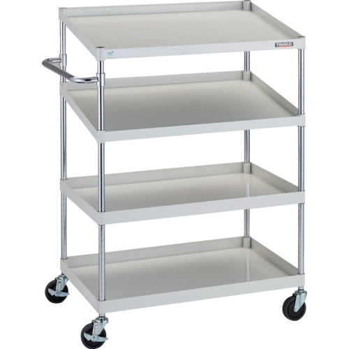 ＴＲＵＳＣＯ　ツールワゴン　フェニックスワゴン　省音　９００Ｘ６００ＸＨ１３００　２段　傾斜２段付　ホワイト