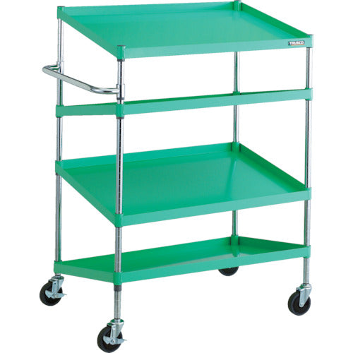 ＴＲＵＳＣＯ　ツールワゴン　フェニックスワゴン　省音　９００Ｘ６００ＸＨ１３００　傾斜付　ヤンググリーン