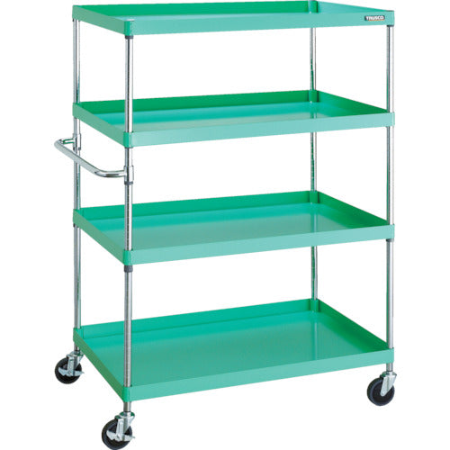 ＴＲＵＳＣＯ　ツールワゴン　フェニックスワゴン　省音　１０００Ｘ６５０ＸＨ１５００　４段　ヤンググリーン
