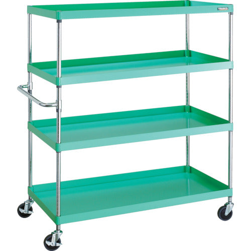 ＴＲＵＳＣＯ　ツールワゴン　フェニックスワゴン　省音　１２００Ｘ６００ＸＨ１５００　４段　ヤンググリーン