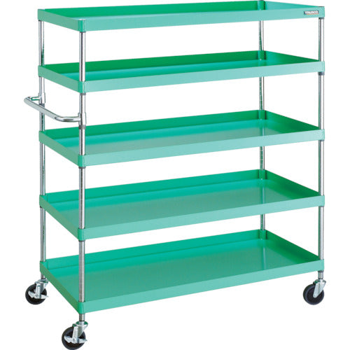 ＴＲＵＳＣＯ　ツールワゴン　フェニックスワゴン　省音　１２００Ｘ６００ＸＨ１５００　５段　ヤンググリーン