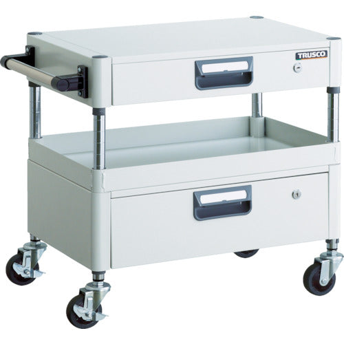 ＴＲＵＳＣＯ　ツールワゴン　フェニックスワゴン　省音　６００Ｘ４００ＸＨ６００　引出付　ホワイト