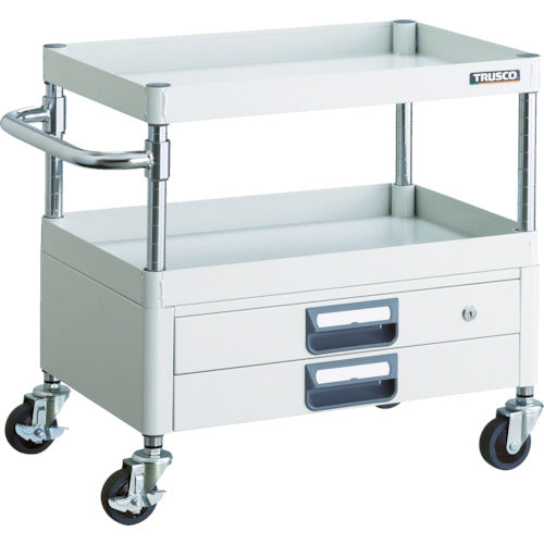 ＴＲＵＳＣＯ　ツールワゴン　フェニックスワゴン　省音　６００Ｘ４００ＸＨ６００　２段引出付　ホワイト
