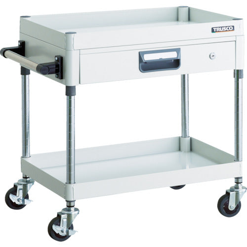 ＴＲＵＳＣＯ　ツールワゴン　フェニックスワゴン　省音　６００Ｘ４００　薄型１段引出付　ホワイト