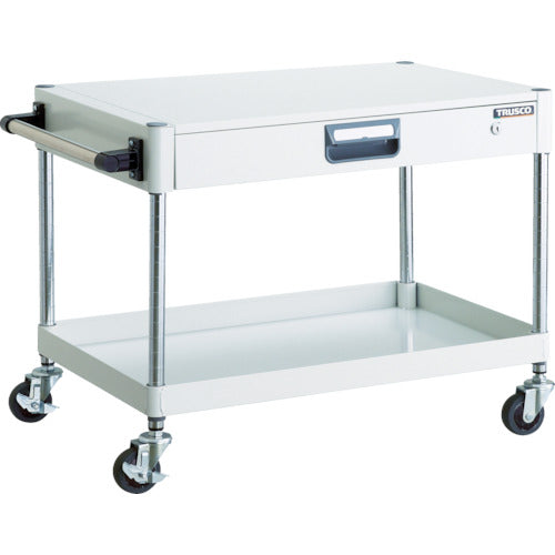 ＴＲＵＳＣＯ　ツールワゴン　フェニックスワゴン　省音　７５０Ｘ５００　薄型１段引出付　ホワイト