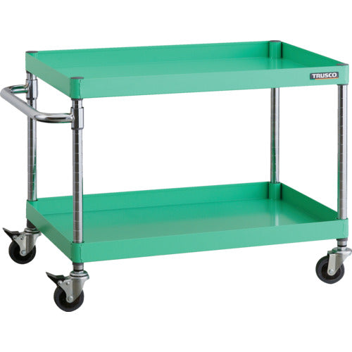 ＴＲＵＳＣＯ　ツールワゴン　フェニックスワゴン　省音　７５０Ｘ５００ＸＨ６００　２段　ヤンググリーン