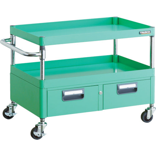 ＴＲＵＳＣＯ　ツールワゴン　フェニックスワゴン　省音　７５０Ｘ５００ＸＨ６００　２列引出付　ヤンググリーン